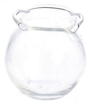 Dollhouse Miniature Fish Bowl, Scallop Edge, Small